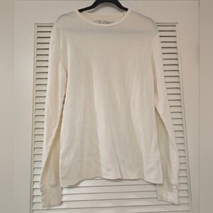 Be Ethic - Men's Cream Waffle-Knit Long-Sleeve Shirt